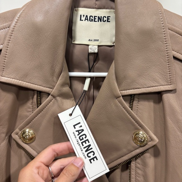 NWT L’Agence Billie belted leather jacket - Picture 6 of 10
